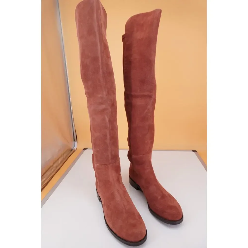 Stuart Weitzman 5050 Over the Knee Suede Boots Size 9 NIB OTK $695 Cardamom